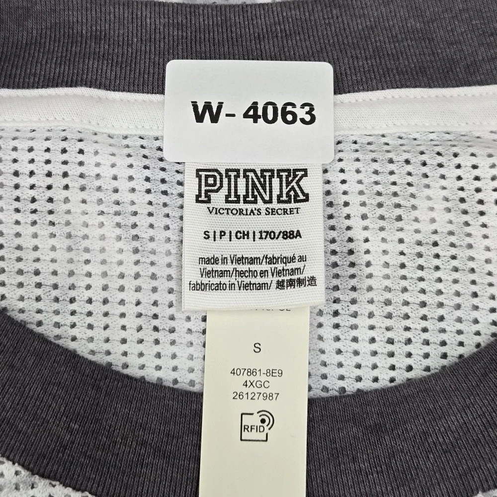 PINK‎ Victoria's Secret Women Sweatshirt S Gray Tie Dye Long Sleeve
